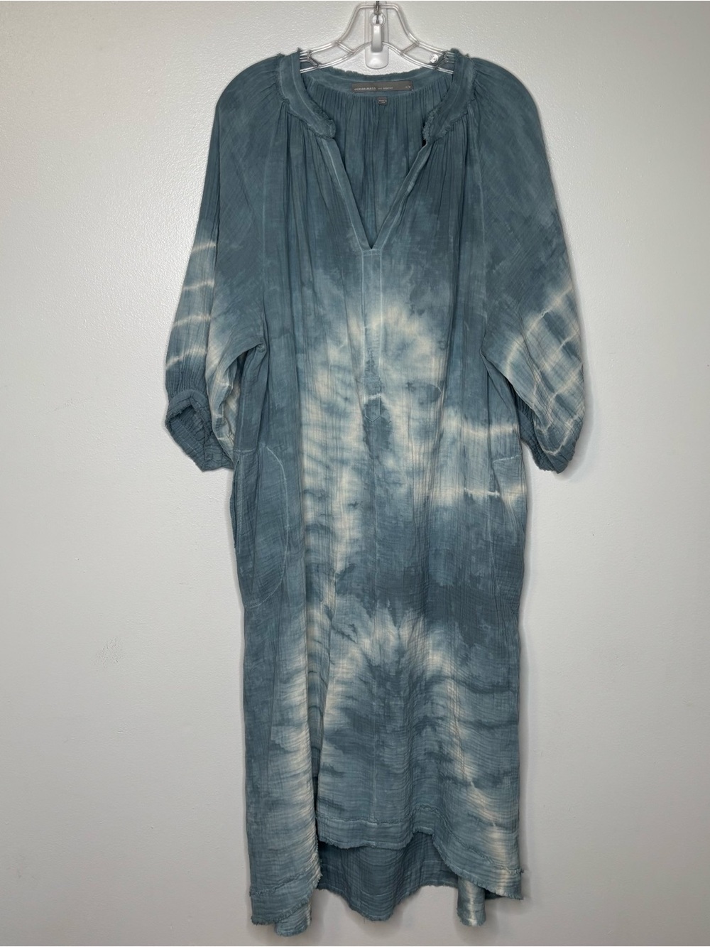 Ocean + Main Los Angeles S/M Gauze Dress with Pockets Blue River Print